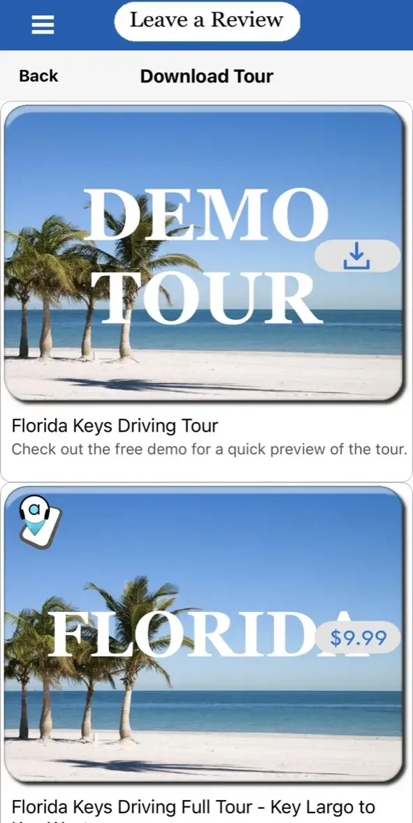 Miami to Key West Audio paywall screen