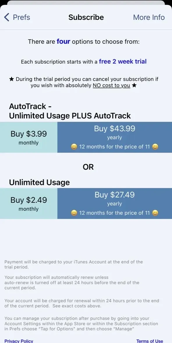 MileTracker Pro paywall screen