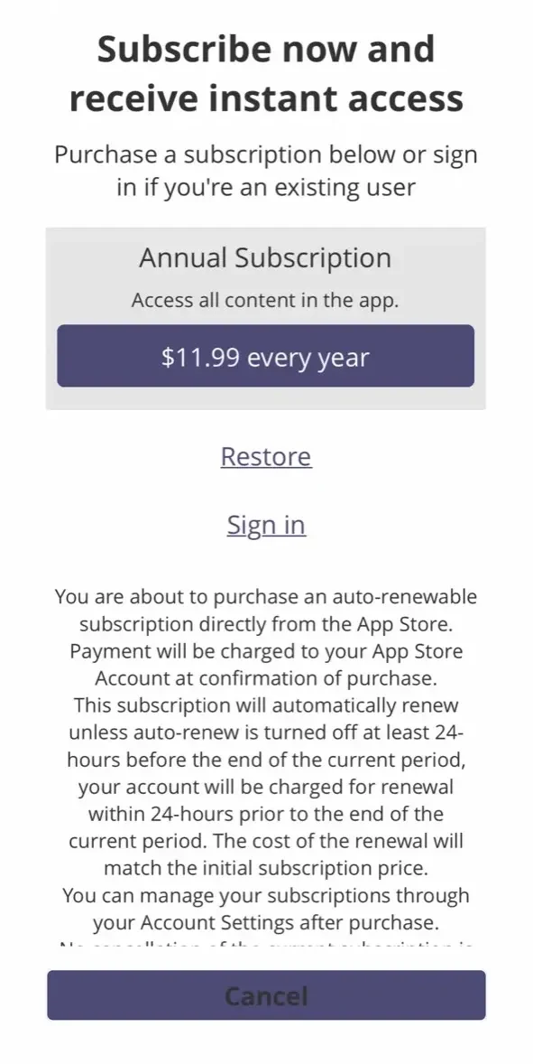 Military Times paywall screen