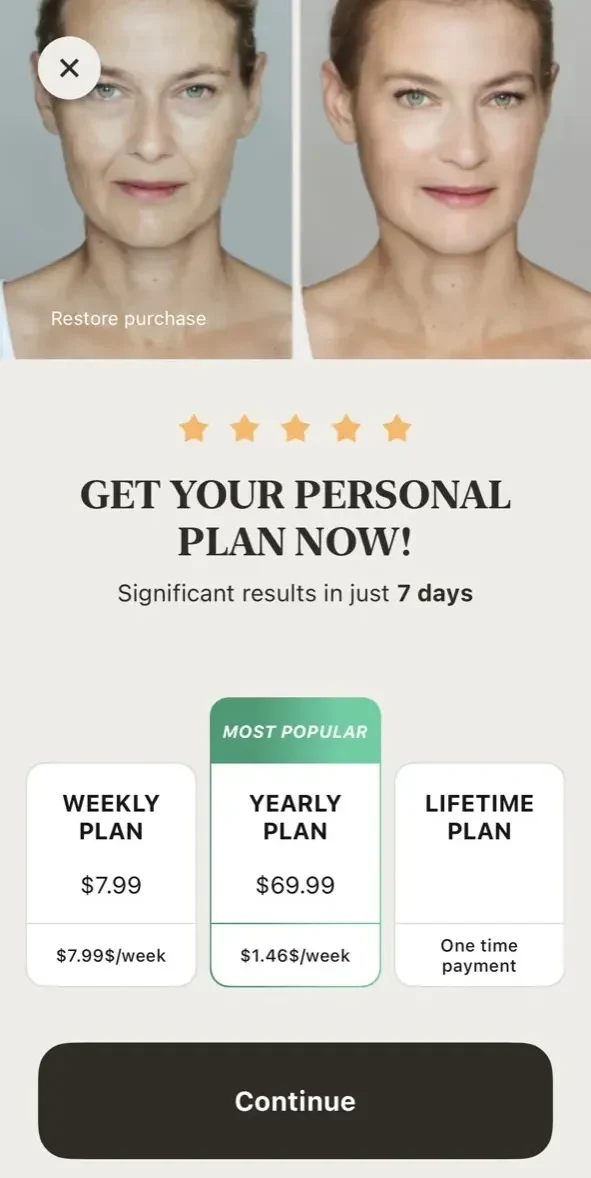 Mimika paywall screen