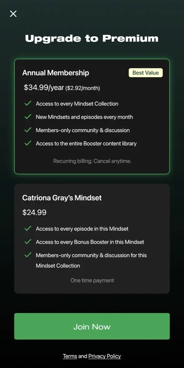 MINDSET paywall screen