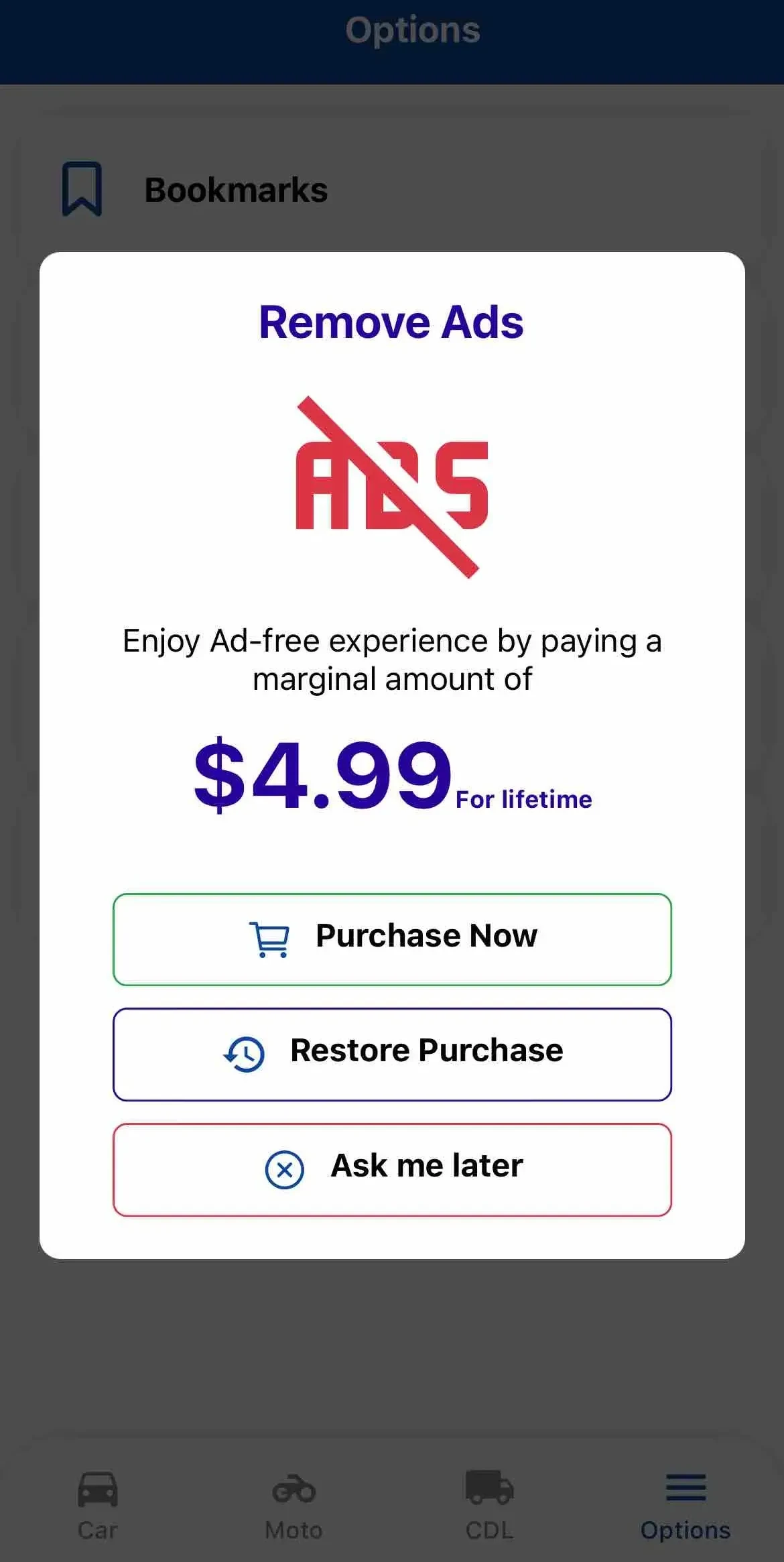 Minnesota DMV Practice Test paywall screen