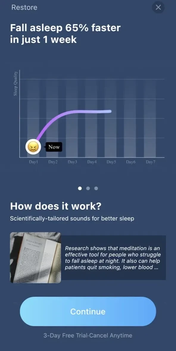 Mintal Sleep paywall screen