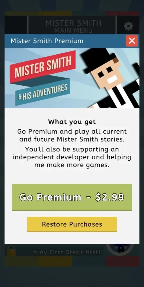Mister Smith paywall screen