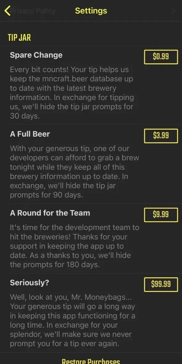 mncraft.beer paywall screen