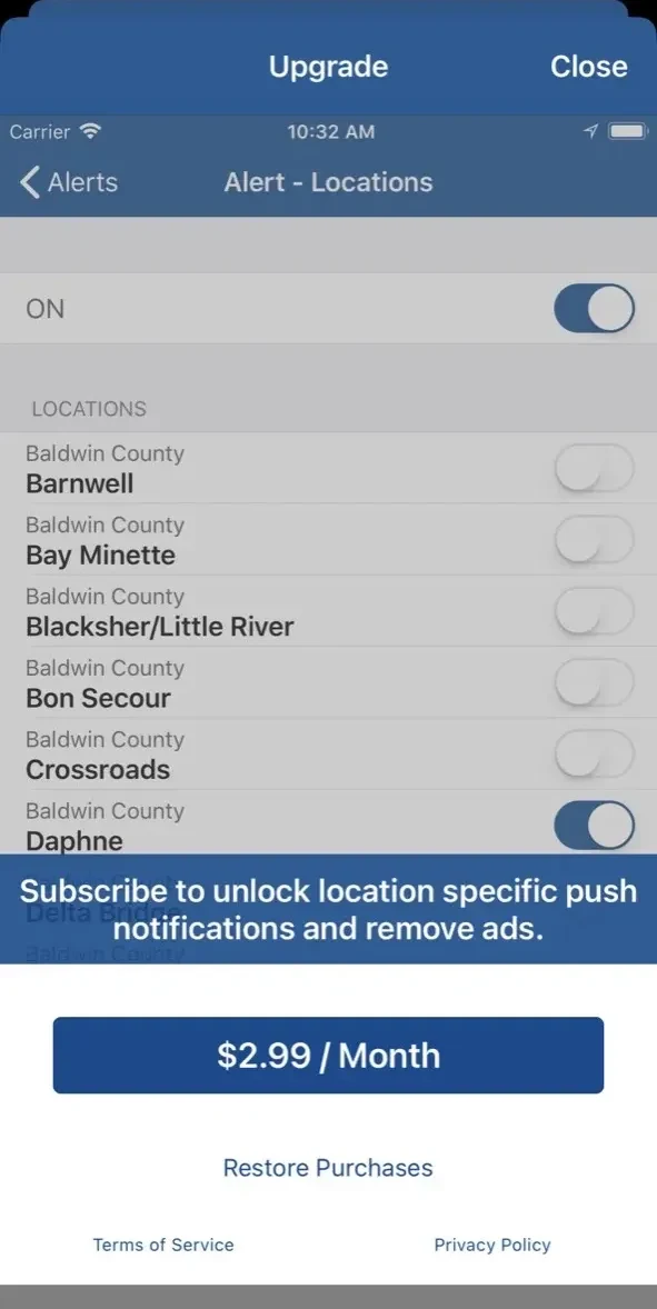 Mobile Traffic paywall screen