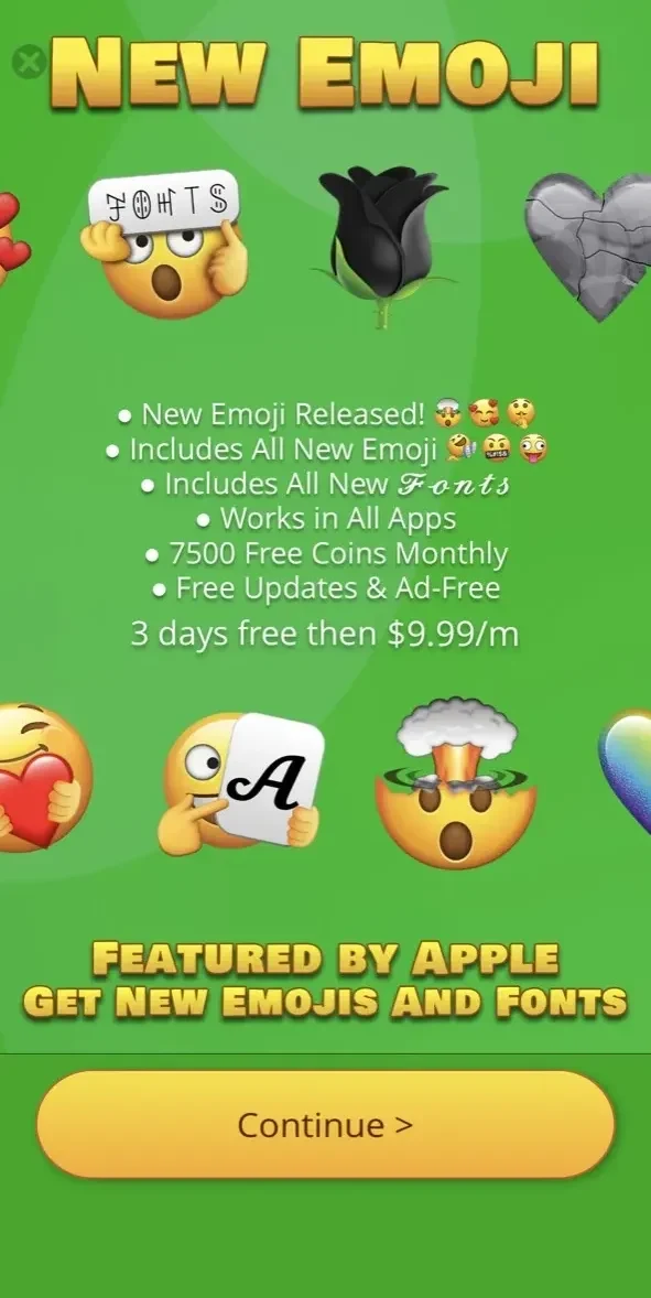 Emoji+ paywall screen