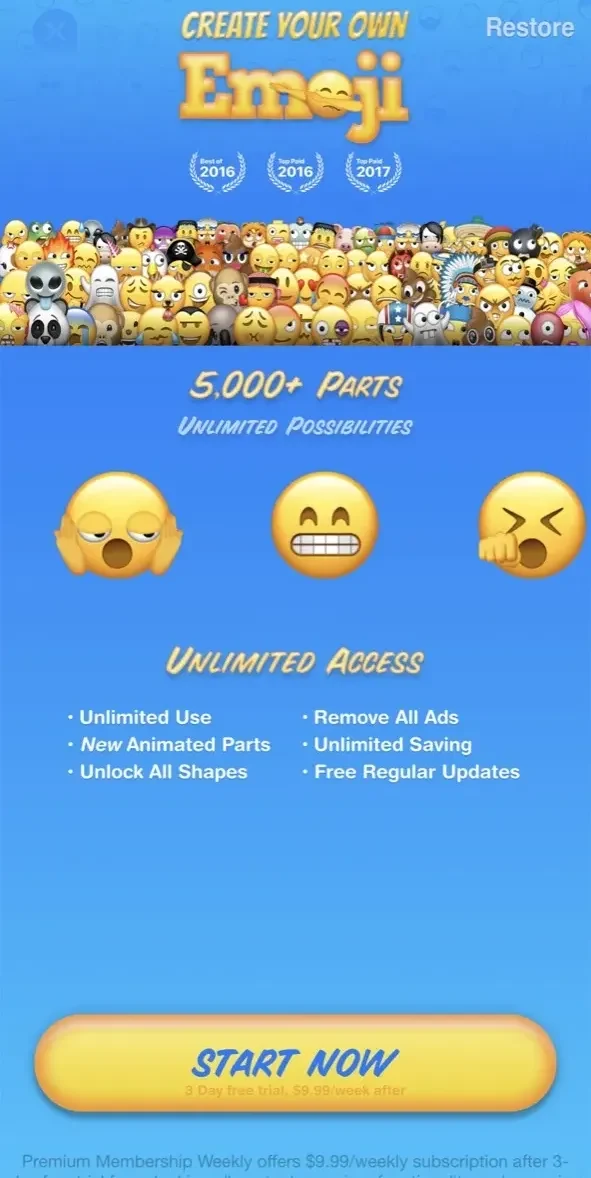 Moji Maker™ paywall screen