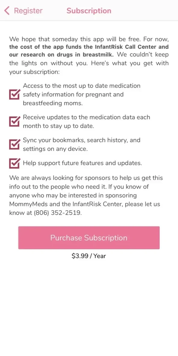 MommyMeds paywall screen