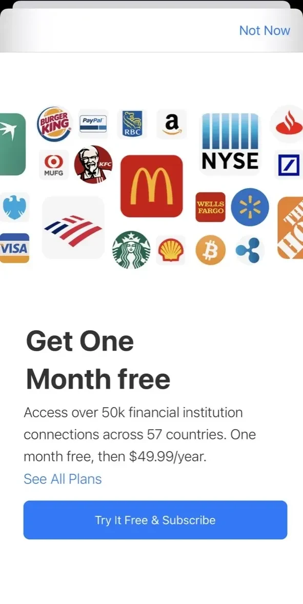 Money paywall screen