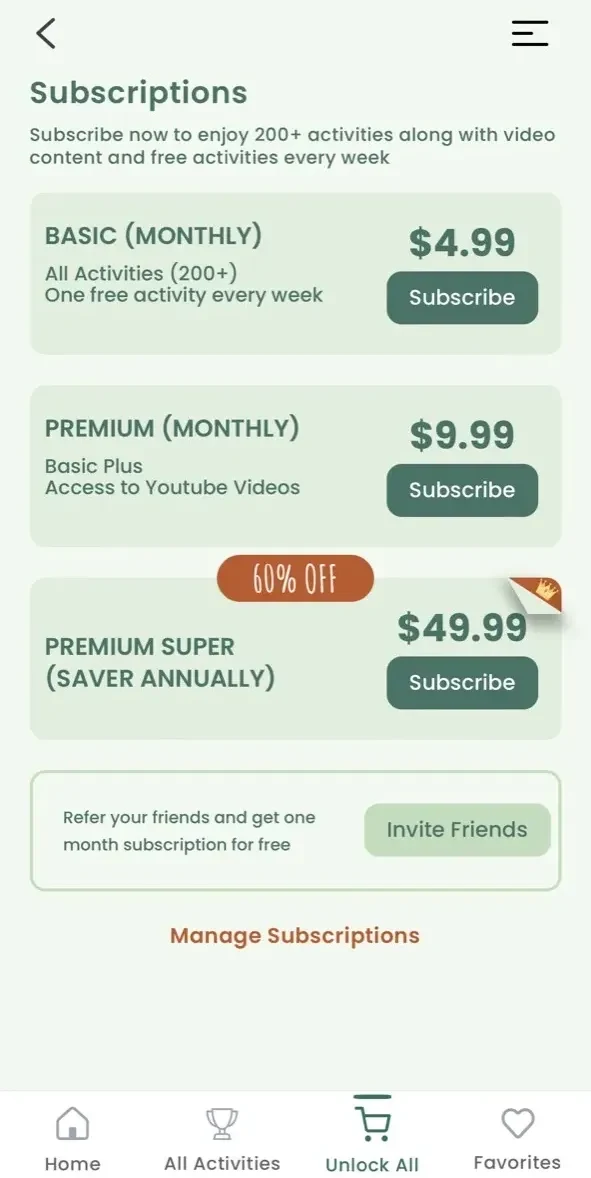 Montessori preschool education paywall screen