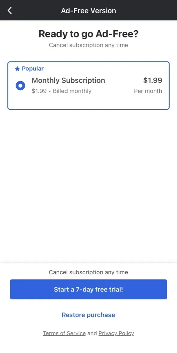 Moovit paywall screen
