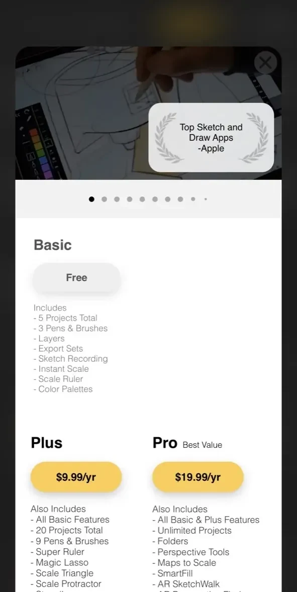 Morpholio Trace paywall screen