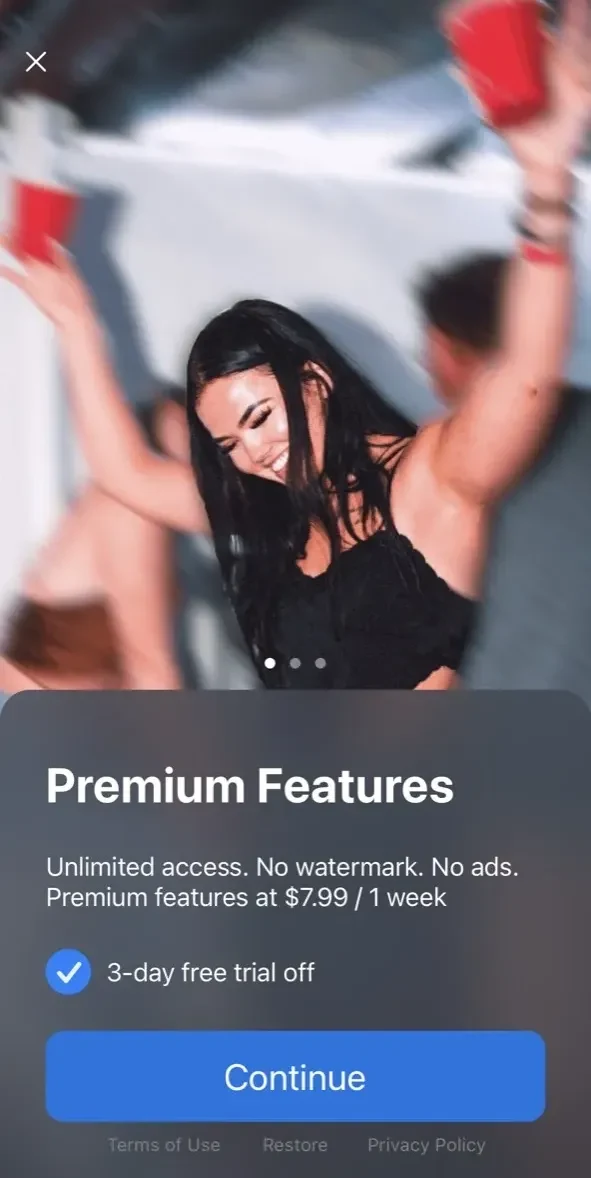Motion Blur Photo Editor paywall screen