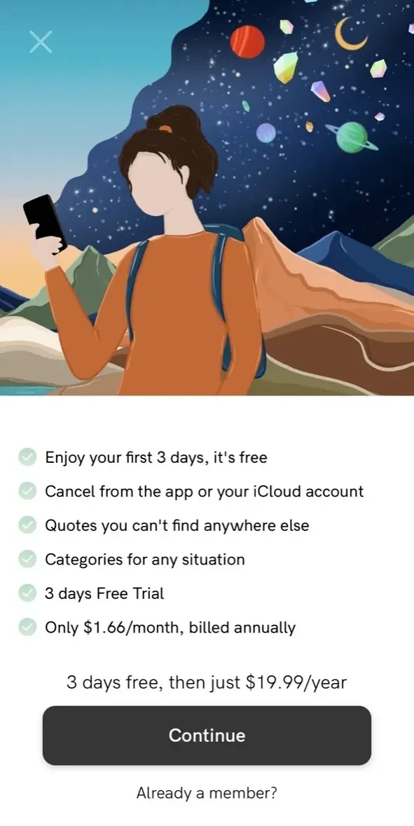 Motivation paywall screen