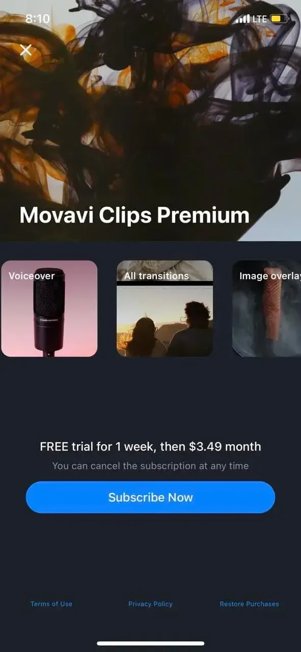 Movavi paywall screen