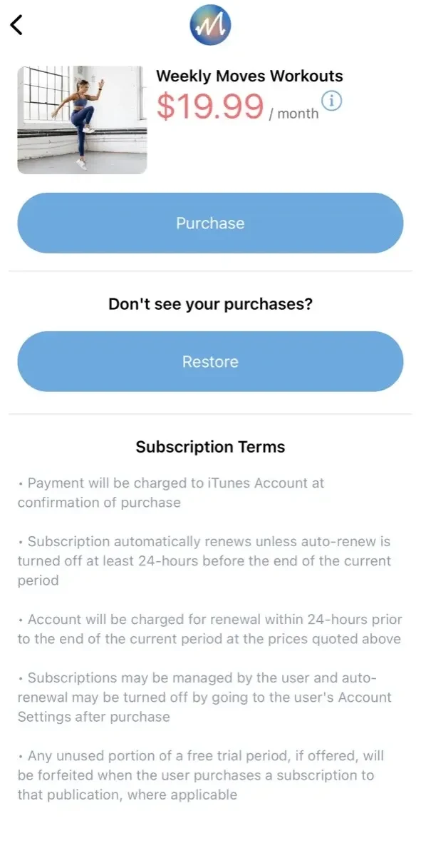 Moves paywall screen
