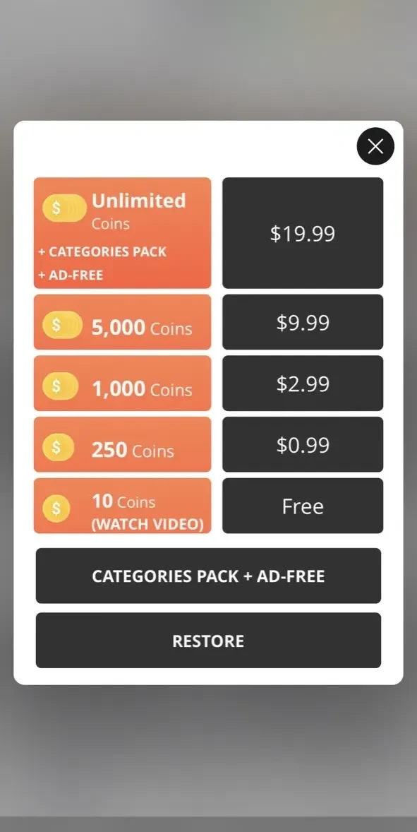 Movie Trivia paywall screen