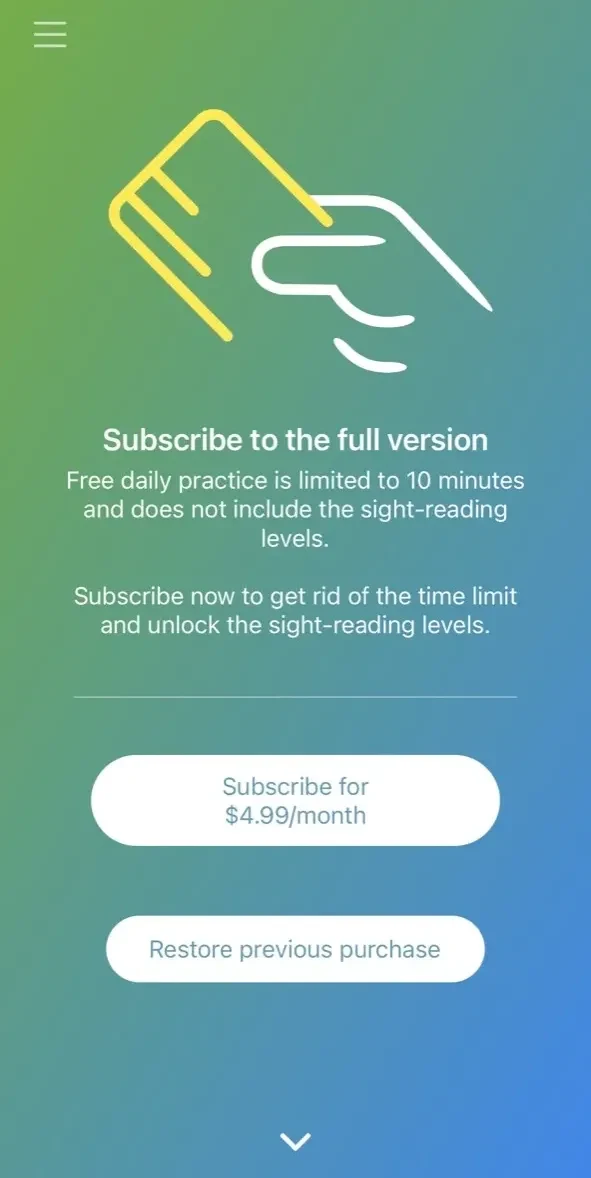 Music Rhythm Trainer paywall screen