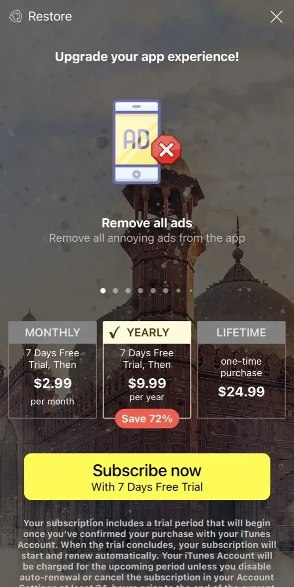 Muslim & Quran paywall screen