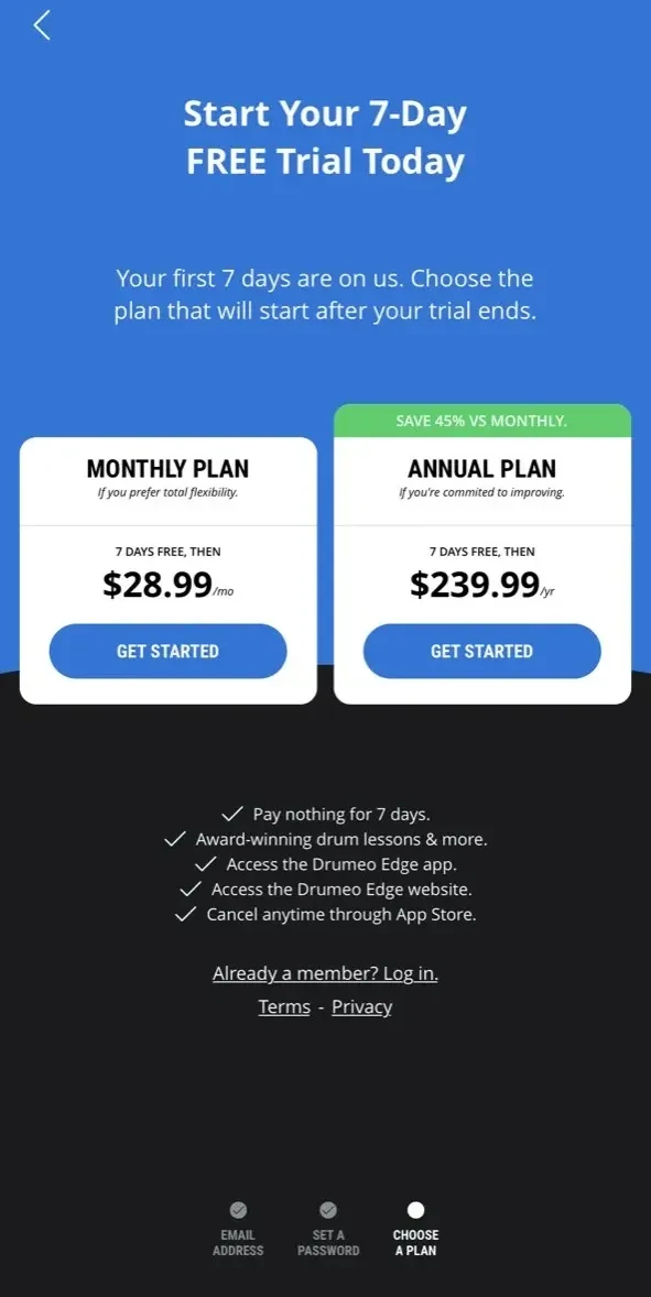 Musora paywall screen