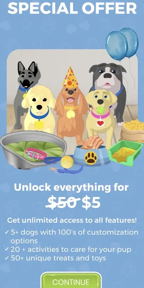 My AR Puppy paywall screen
