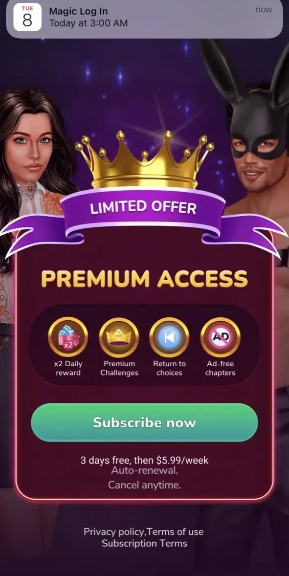 My Fantasy paywall screen