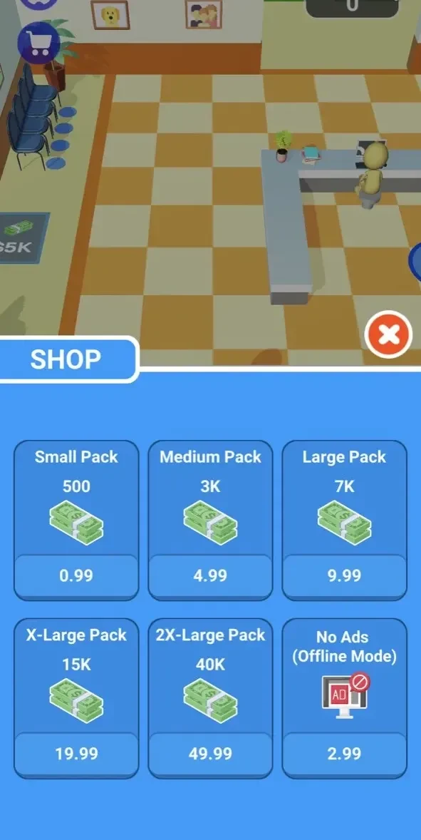 My Hospital Empire Tycoon 3D paywall screen