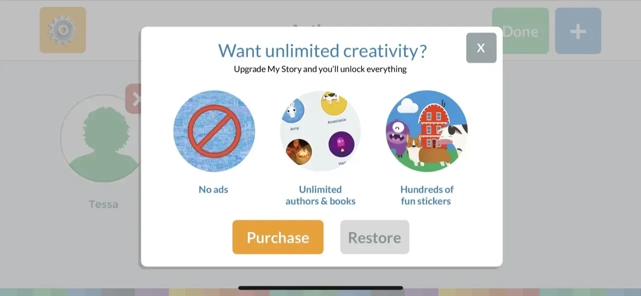 My Story Book Maker paywall screen
