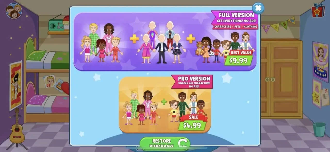 My Town: Home paywall screen