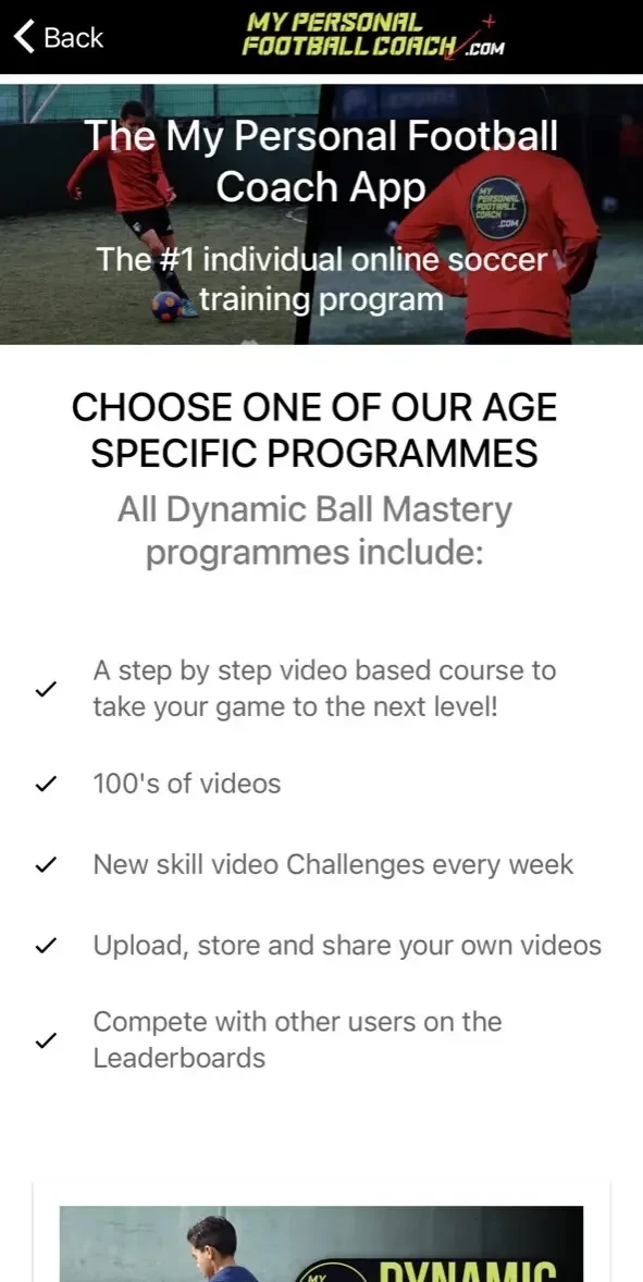 MyPersonalFootballCoach paywall screen