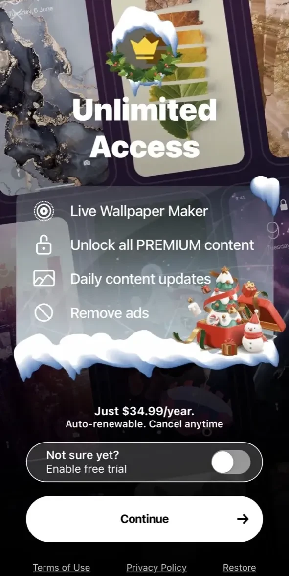 MyScreen paywall screen