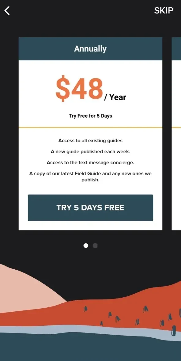 Nande paywall screen