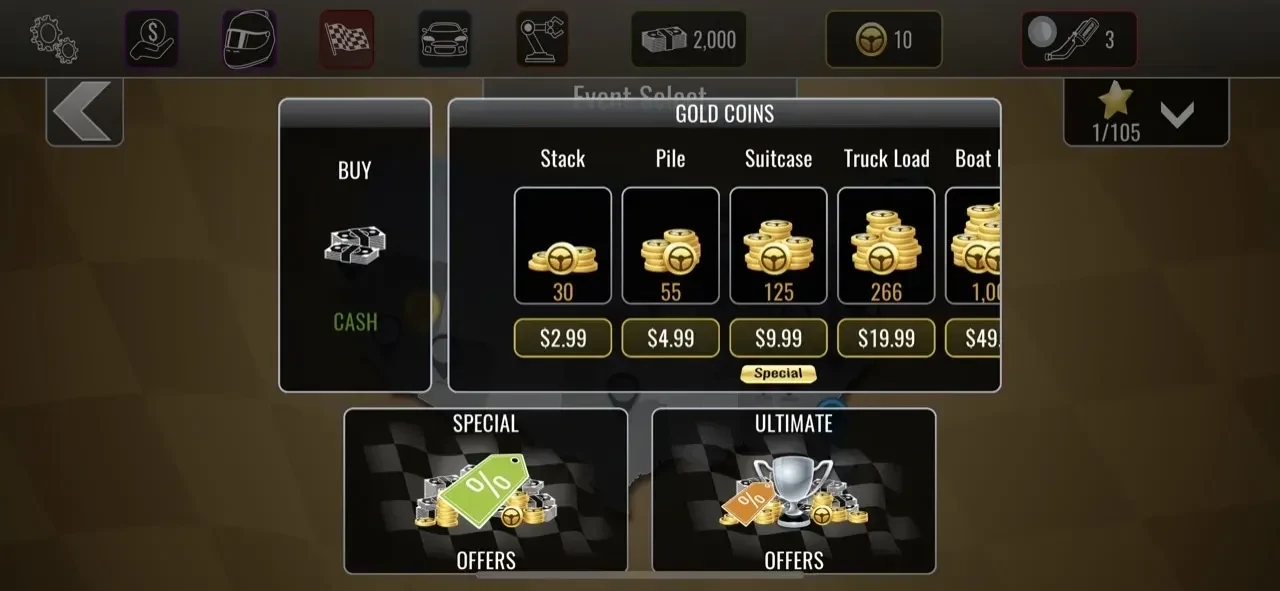 NASCAR Heat Mobile paywall screen
