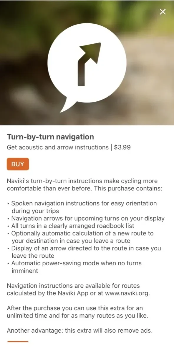 Naviki paywall screen