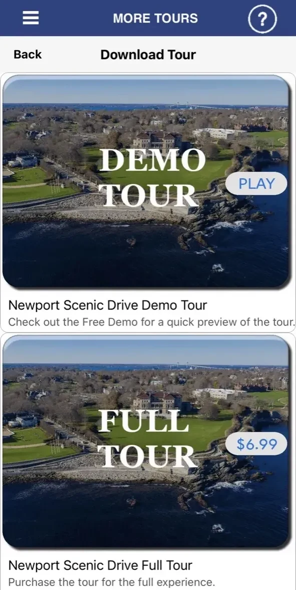 Newport Cliff Walk Audio Guide paywall screen