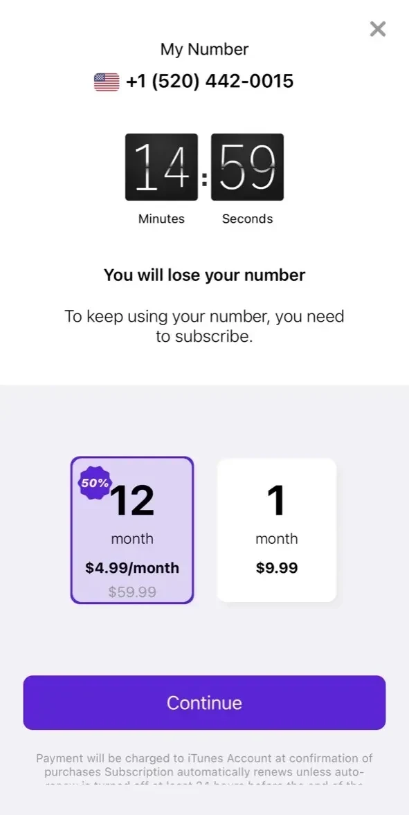 Nextline paywall screen