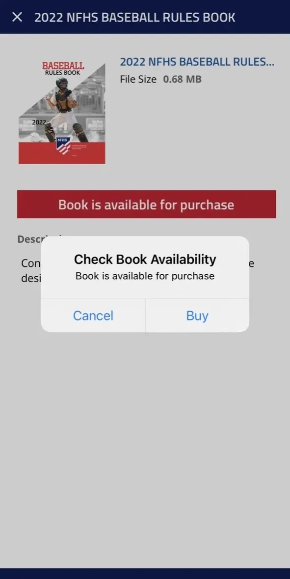 NFHS Rules paywall screen