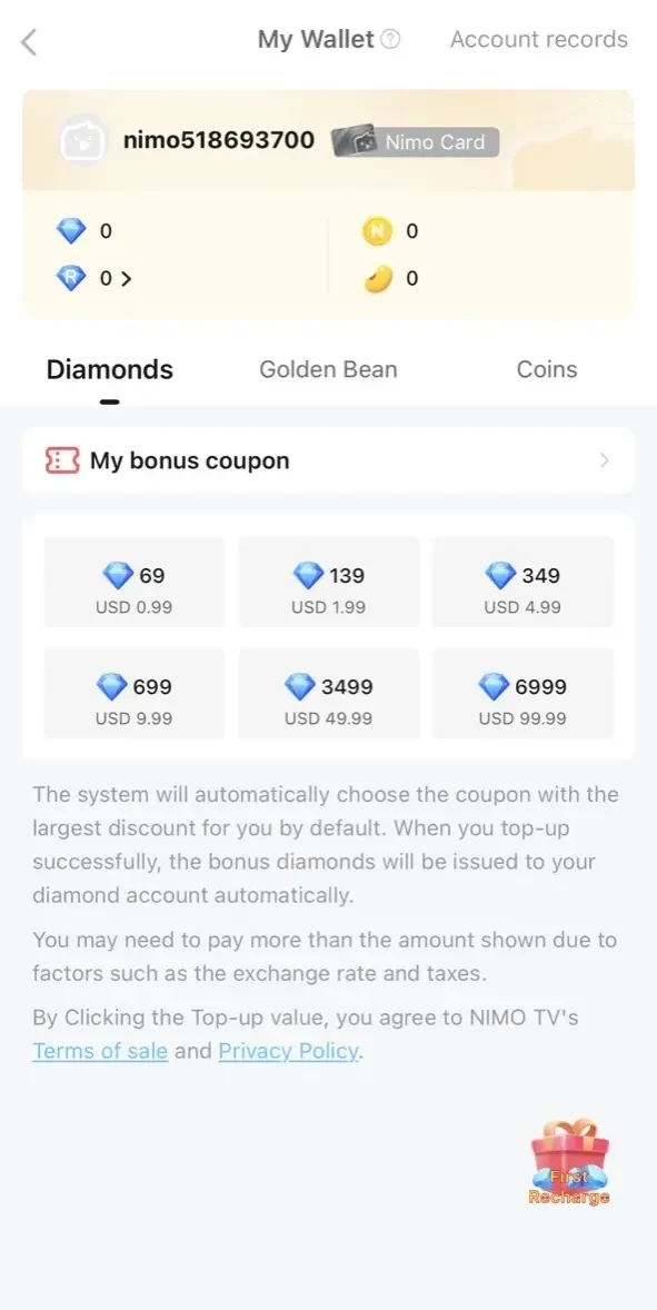 Nimo TV paywall screen
