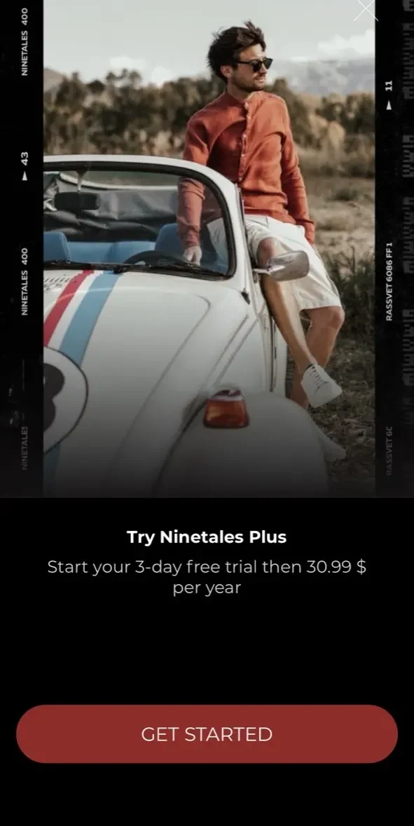 Ninetales paywall screen