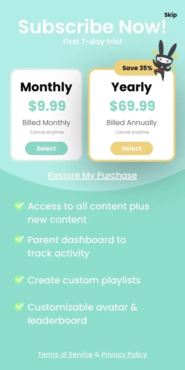 Ninja Focus paywall screen
