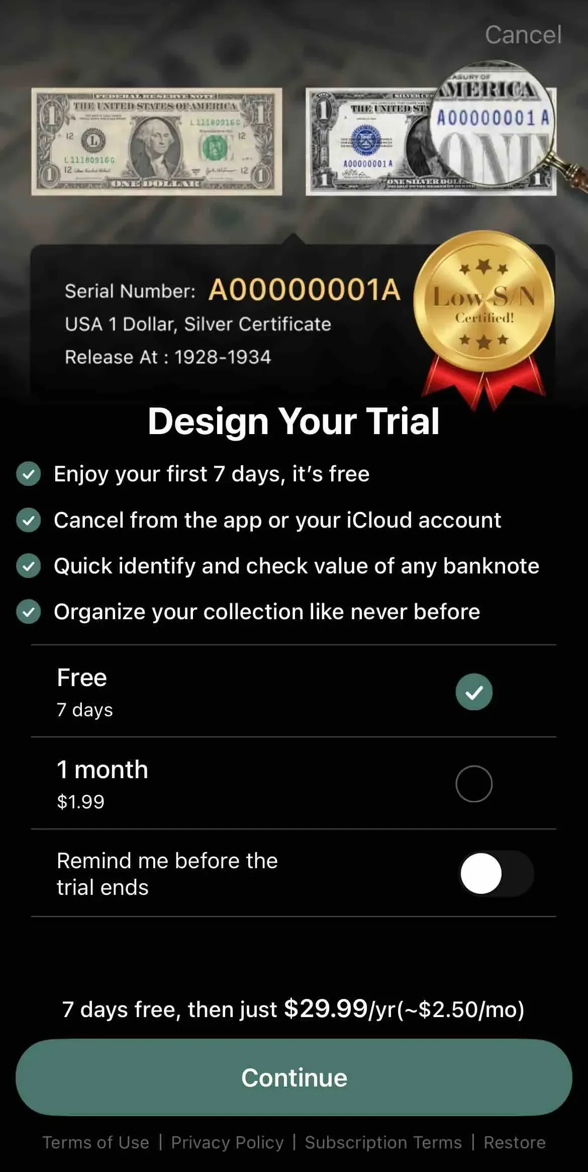 NoteSnap paywall screen