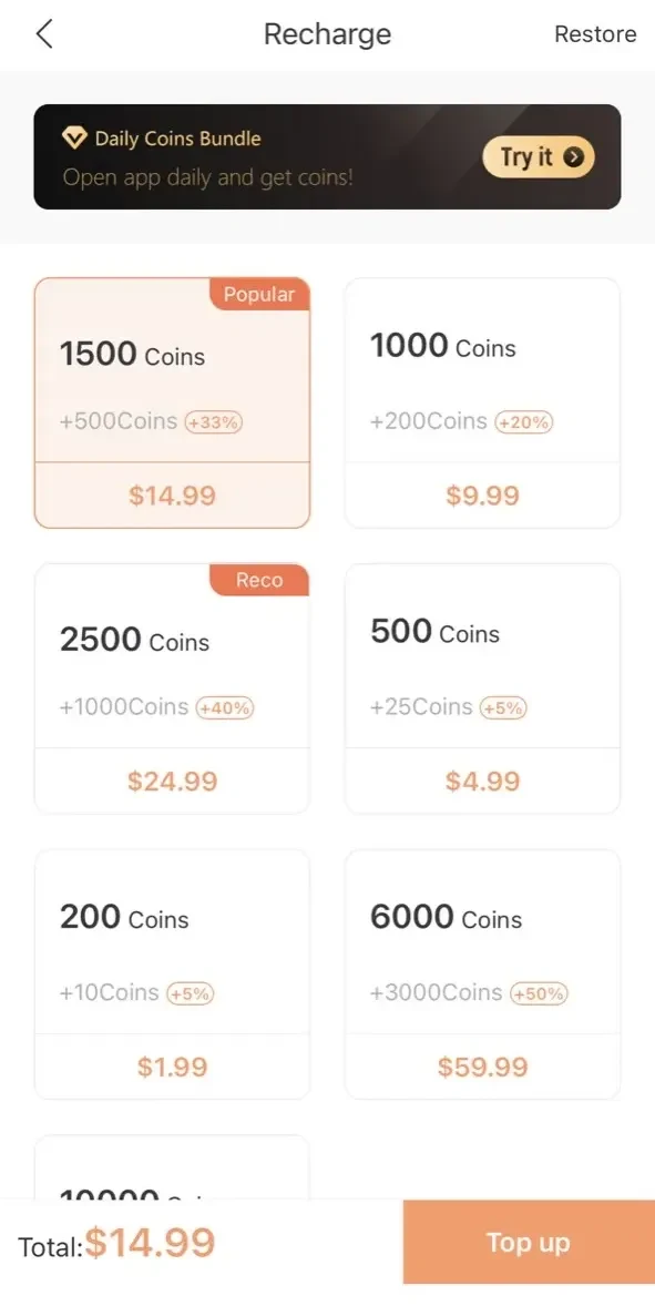 Novelbee paywall screen