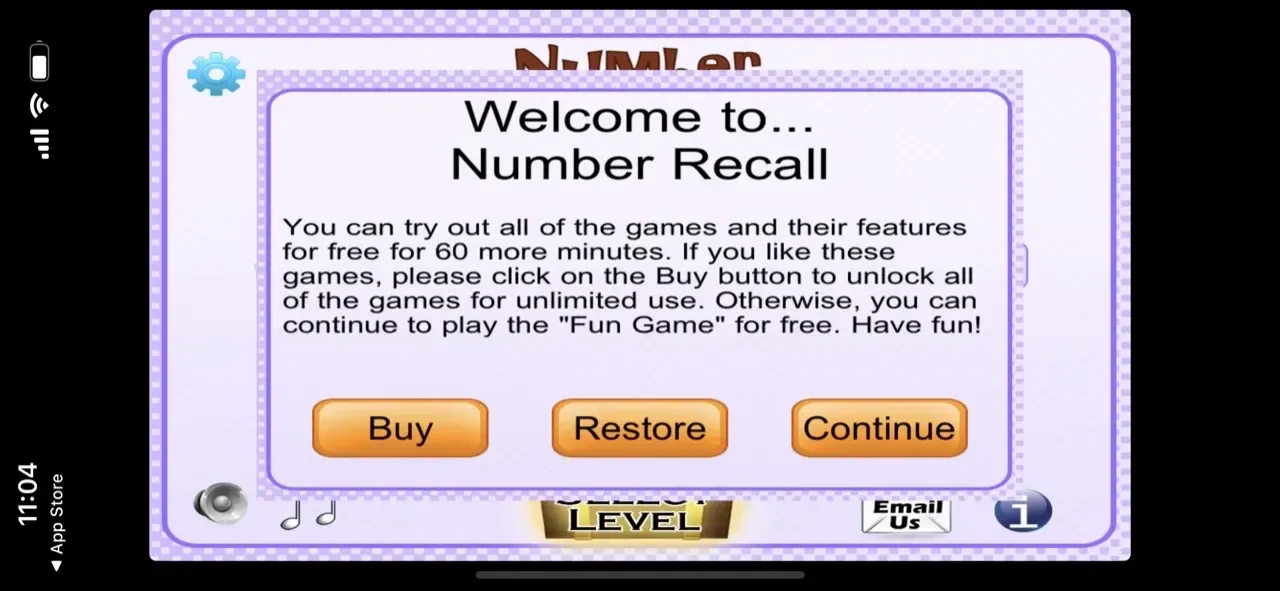 Number Recall paywall screen