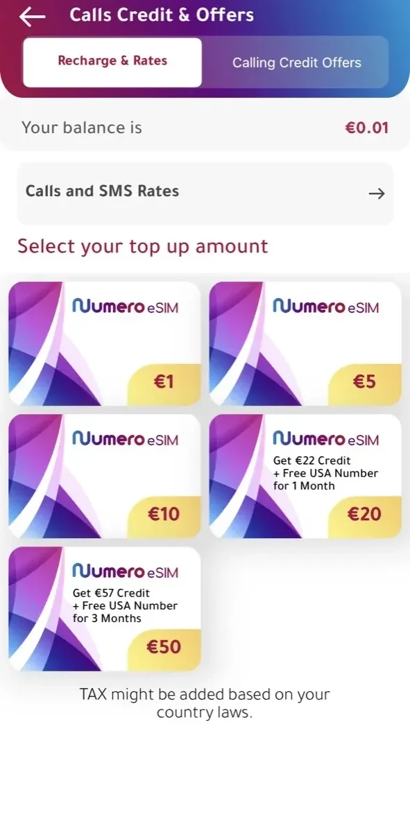 Numero paywall screen