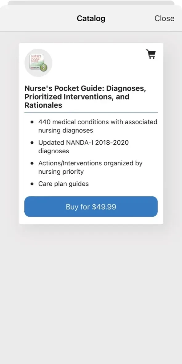 Nurse's Pocket Guide-Diagnosis paywall screen