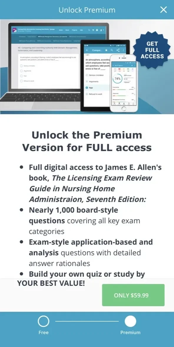 Nursing Home Administration paywall screen