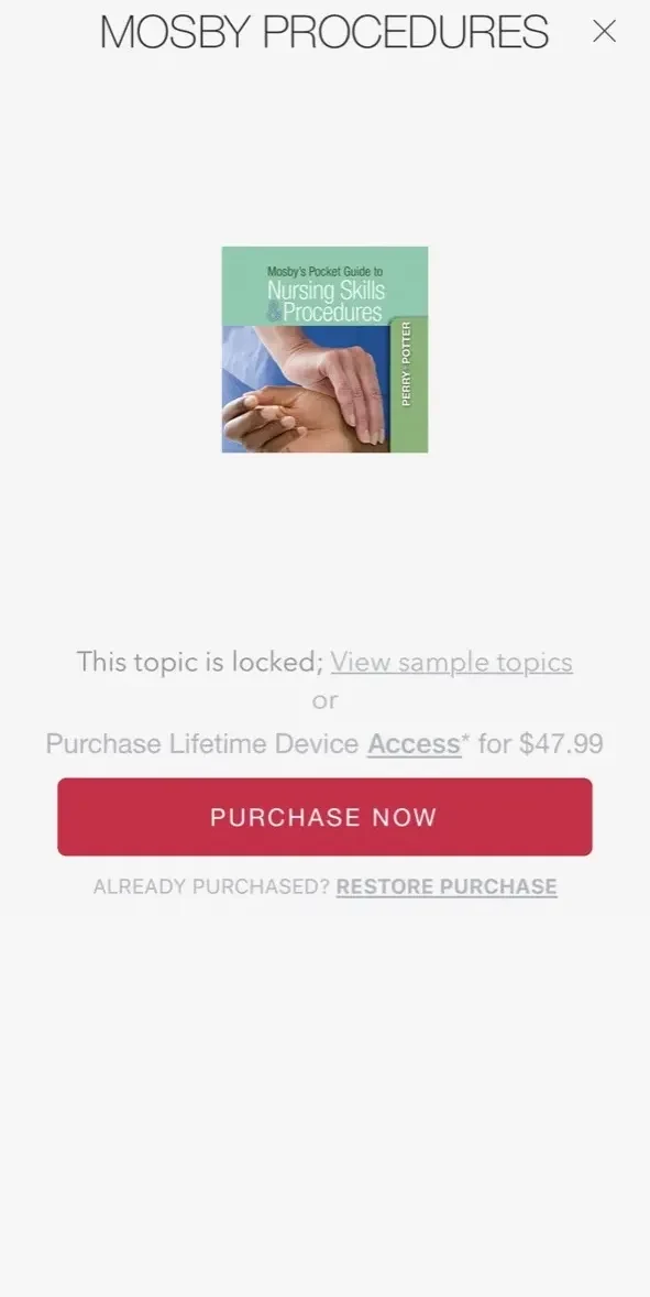 Nursing Skills paywall screen
