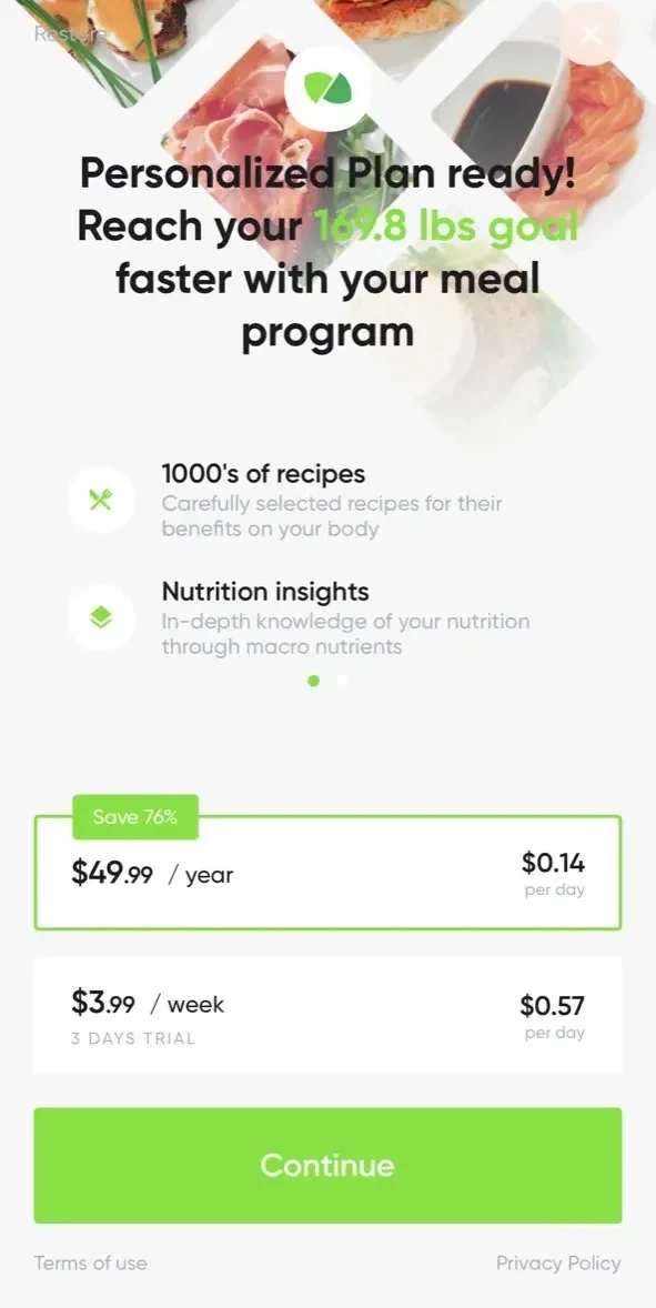 Nutrition Coach paywall screen