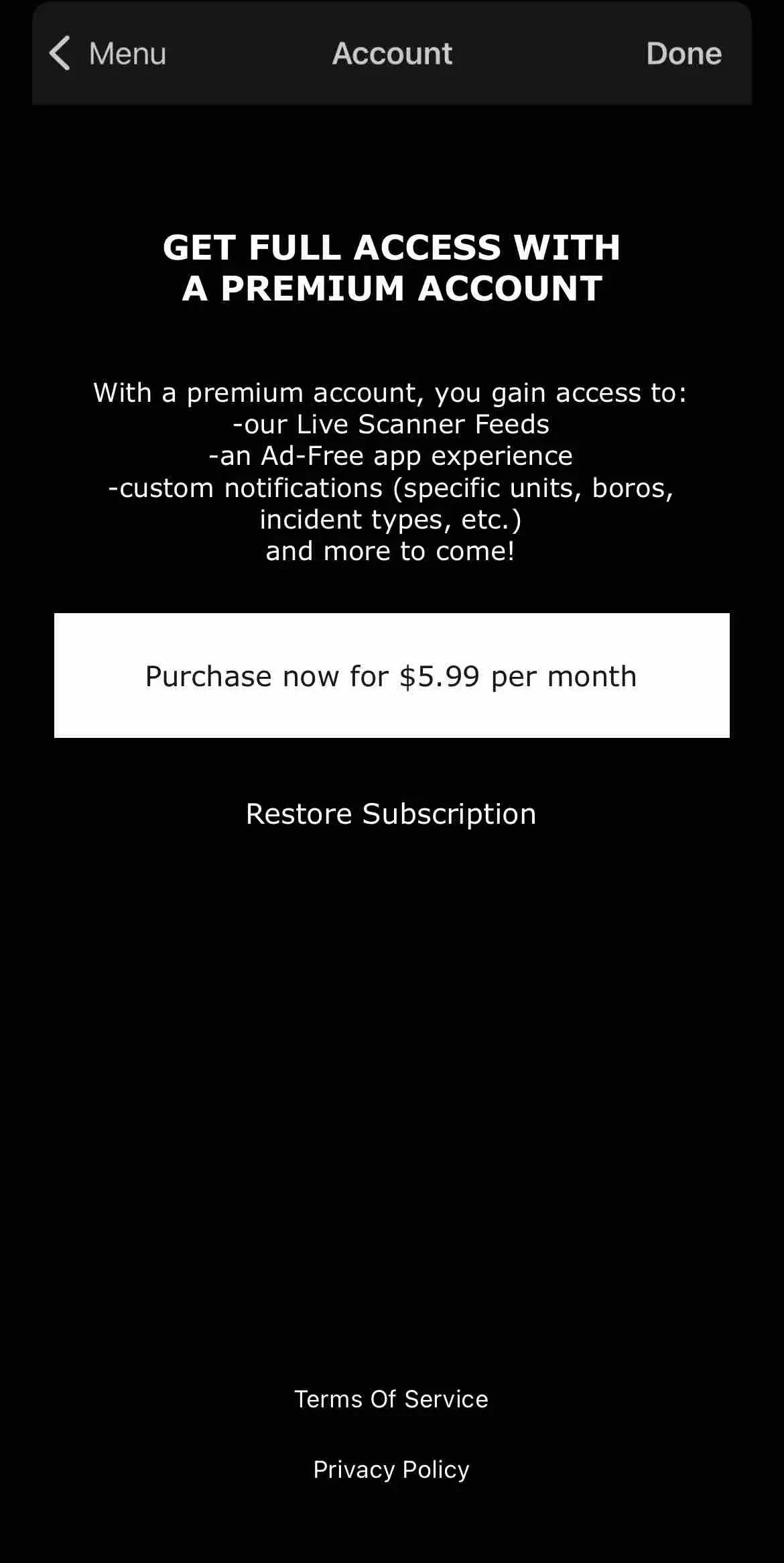 NYC Fire Wire paywall screen